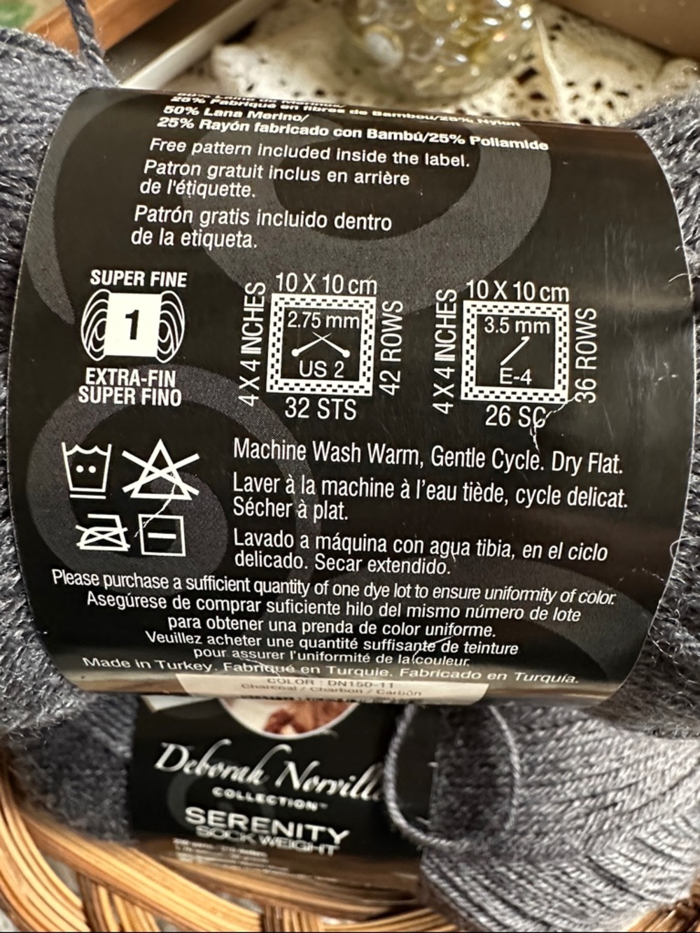 Premier Yarns Deborah Norville Serenity Skeins in Charcoal Gray - Picture 3 of 4